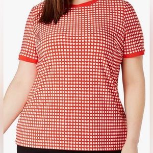 Anne Klein Polka Dot Blouse With Button Down Back, Size Small